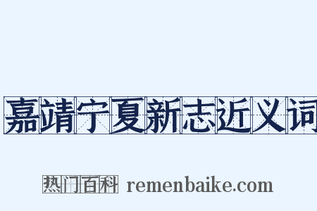 嘉靖宁夏新志近义词是什么意思的图片